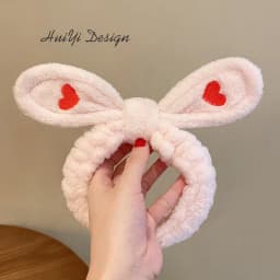 cute carrot Plush face wash hair band winter warm letter rabbit ear headbands fashion bow wide edge girl hair bands headdress