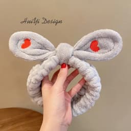 cute carrot Plush face wash hair band winter warm letter rabbit ear headbands fashion bow wide edge girl hair bands headdress
