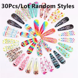 Girls Hair Accessories High-quality 10/20/30Pcs/Lot Printing Flower BB Hair Clip Paint Dripping Hairpins Colorful Kids Headdress