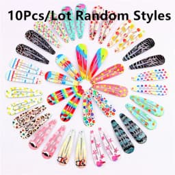 Girls Hair Accessories High-quality 10/20/30Pcs/Lot Printing Flower BB Hair Clip Paint Dripping Hairpins Colorful Kids Headdress