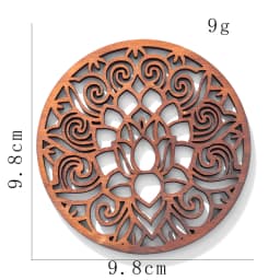 12cm Wood Pentagram Board Lotus Mandala Witchcraft Satan Cup Mat Energy Crystal Jewelry Stand Hanging Ornament Wall Decor