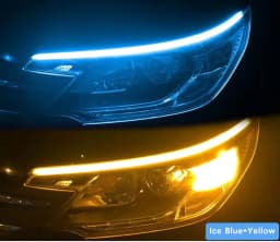 LED DRL Car Daytime Running Light Flexible Waterproof Strip Auto Headlights White 60cm Turn Signal Yellow Brake Flow Lights 12V