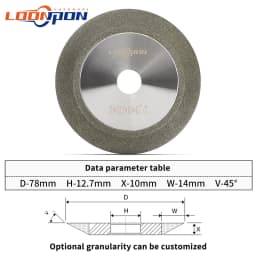 Loonpon Diamond Grinding Wheel Disc 78mm 3inch Diamond Wheel for Sharpening Tungsten Steel Milling Cutter Tool Grinder