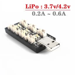 6CH USB 1S LiPo/LiHv 3.7V/4.2V 3.8V/4.35V Battery Charger Adapter Board 5V 2A USB Battery Charger Board for RC Drone Toy Medel