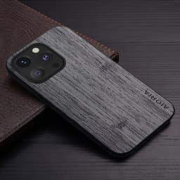 Case for iPhone 15 16 14 13 12 11 Pro Max Mini XR X XS Max Plus Funda Bamboo Wood Pattern Leather Cover Luxury Coque Case Capa