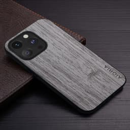 Case for iPhone 15 16 14 13 12 11 Pro Max Mini XR X XS Max Plus Funda Bamboo Wood Pattern Leather Cover Luxury Coque Case Capa