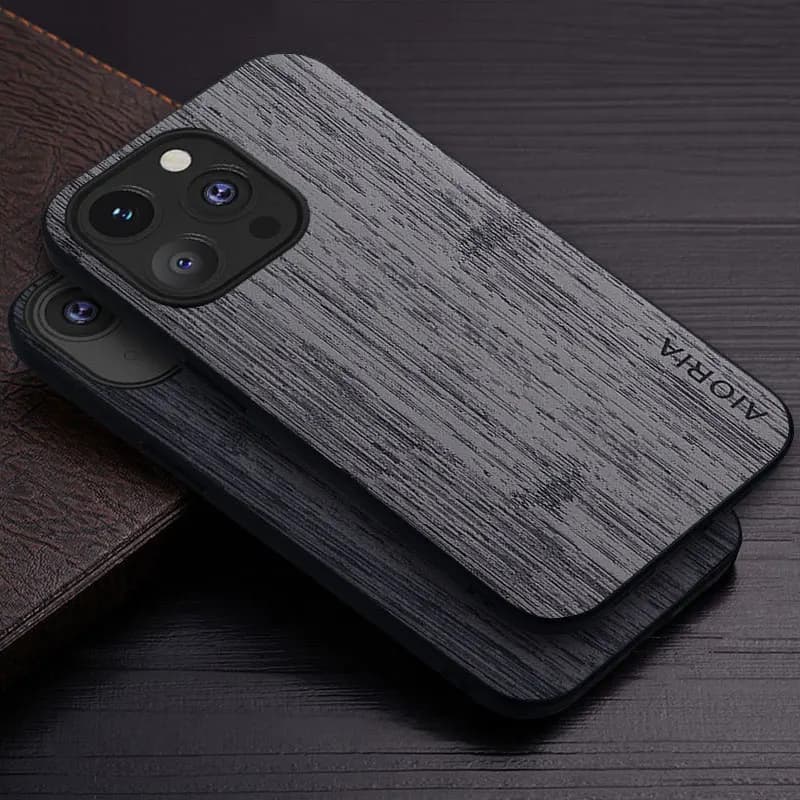 Case for iPhone 15 16 14 13 12 11 Pro Max Mini XR X XS Max Plus Funda Bamboo Wood Pattern Leather Cover Luxury Coque Case Capa
