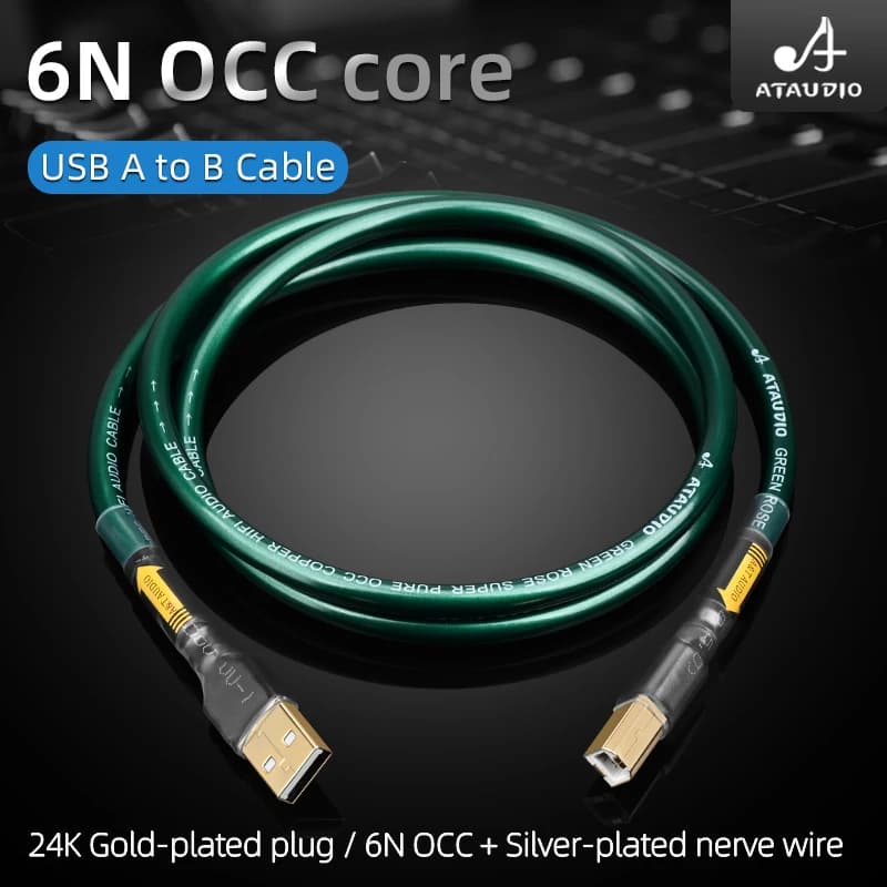 Silver Plated Hifi Usb Cable High Quality 6N OCC A-B C-B Cable Type DAC Decoding Data Cable USB Cable