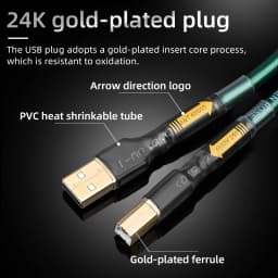 Silver Plated Hifi Usb Cable High Quality 6N OCC A-B C-B Cable Type DAC Decoding Data Cable USB Cable