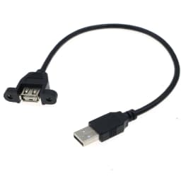 0.3m-5m USB 2.0 Male-to-Female Extension Cable With Panel Mounting Screw Holes to Fix Industrial Control Chassis Adapter