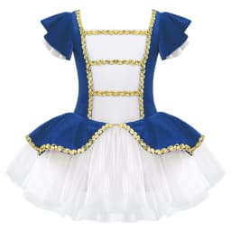 Christmas Elf Tutu Dress Ballet Dance Leotard Kids Girls Figure Skating Dress Sleeveless Mesh Bowknot Sequin Performance Costume