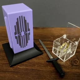 Tenyo Sword Through Ring Inside Casket (Crystal Cleaver) Magic Tricks Penetrating Sword Thru Magic Props Gimmick Accessories Toy