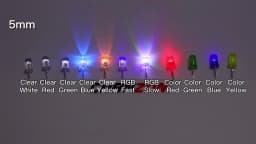 100 Pcs 5mm Led Diode Flashing White Red Green Blue Yellow Rgb Fast Slow Flash Diffused Clear Color Changing Light Emitting Lamp