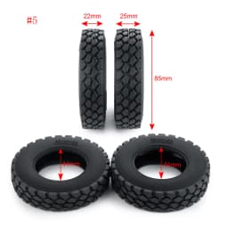YEAHRUN 22/25/28/30mm Rubber Tyres Wheel Tires for Tamiya 1/14 RC Trailer Tractor Truck Front & Rear Wheel Rims Accessories Part