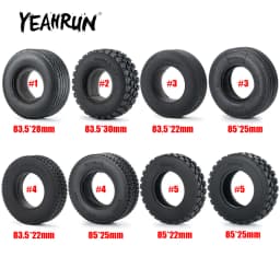 YEAHRUN 22/25/28/30mm Rubber Tyres Wheel Tires for Tamiya 1/14 RC Trailer Tractor Truck Front & Rear Wheel Rims Accessories Part