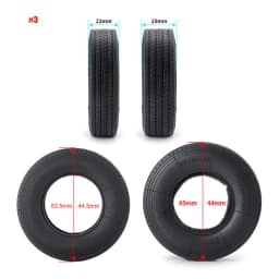 YEAHRUN 22/25/28/30mm Rubber Tyres Wheel Tires for Tamiya 1/14 RC Trailer Tractor Truck Front & Rear Wheel Rims Accessories Part