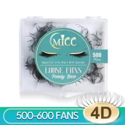 MICC 3D 14D 7mm 20mm Pointy Base Medium Stem Slim Thin Premade Volume Loose Fans Lashes Russian Fan Eyelash Extensions Faux Mink