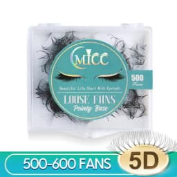 MICC 3D 14D 7mm 20mm Pointy Base Medium Stem Slim Thin Premade Volume Loose Fans Lashes Russian Fan Eyelash Extensions Faux Mink