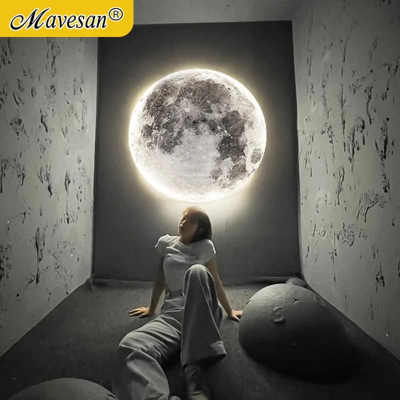 Moon LED Wall Light For Bedroom Kid's Room Foyer Living Room Coffee Bar Aisle Hallway Gallery Studyroom Loft Indoor Home Lights
