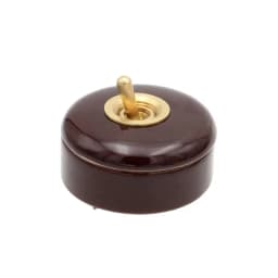 AC 250V Vintage Ceramic Toggle Switch Brass Lever Rocker Retro ON OFF Wall Switch Classical Lamp Switch