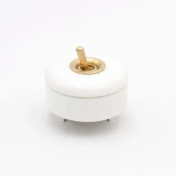 AC 250V Vintage Ceramic Toggle Switch Brass Lever Rocker Retro ON OFF Wall Switch Classical Lamp Switch