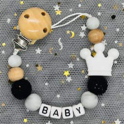 Custom Name Personalized Baby Beech Wooden Chew Beads Pacifier Clips Dummy Chains Holder Soother Chain Newborn Teething Toy Gift