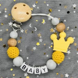 Custom Name Personalized Baby Beech Wooden Chew Beads Pacifier Clips Dummy Chains Holder Soother Chain Newborn Teething Toy Gift