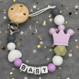 Custom Name Personalized Baby Beech Wooden Chew Beads Pacifier Clips Dummy Chains Holder Soother Chain Newborn Teething Toy Gift