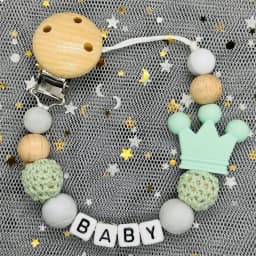 Custom Name Personalized Baby Beech Wooden Chew Beads Pacifier Clips Dummy Chains Holder Soother Chain Newborn Teething Toy Gift