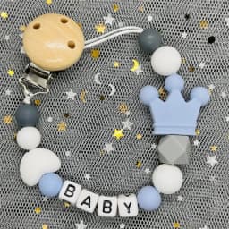 Custom Name Personalized Baby Beech Wooden Chew Beads Pacifier Clips Dummy Chains Holder Soother Chain Newborn Teething Toy Gift