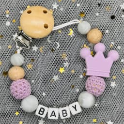 Custom Name Personalized Baby Beech Wooden Chew Beads Pacifier Clips Dummy Chains Holder Soother Chain Newborn Teething Toy Gift