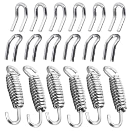 6PCS Springs+12PCS Hooks Stainless Steel Spring Hook Motorcycle Exhaust Pipe Muffler Springs Hooks Motorcycle Accessories