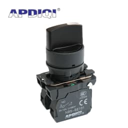 1Pcs XB5 2 Gear 3 Position Plastic Knob Self Locking Reset Selector NC NO Standard Handle Push Button Switch 22mm AD33 AD21 ZB5