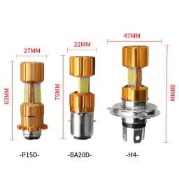 H4/P15D/BA20D 18W LED 3 COB Motorcycle Headlight Bulb 66000LM 6000K Hi/Lo Beam Light