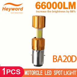 H4/P15D/BA20D 18W LED 3 COB Motorcycle Headlight Bulb 66000LM 6000K Hi/Lo Beam Light