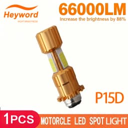 H4/P15D/BA20D 18W LED 3 COB Motorcycle Headlight Bulb 66000LM 6000K Hi/Lo Beam Light