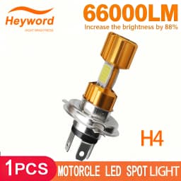 H4/P15D/BA20D 18W LED 3 COB Motorcycle Headlight Bulb 66000LM 6000K Hi/Lo Beam Light