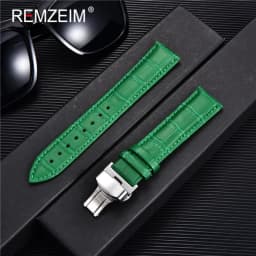 REMZEIM Watch Accessories Watch Strap 18mm 20mm 22mm 24mm Cow Leather Watch Band Blue Green Red Brown Black Watchband