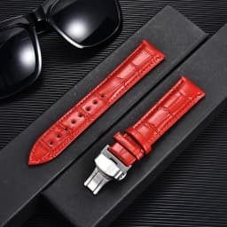 REMZEIM Watch Accessories Watch Strap 18mm 20mm 22mm 24mm Cow Leather Watch Band Blue Green Red Brown Black Watchband