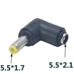 DC Connector 5.5 X 2.1MM Female Power Adapter to 3.0×1.35, 5.0*3.0, 4.0×1.7, 5.5×2.1, 5.5×2.5, 6.3×3.0, 6.0×4.4MM Male 90 Degree