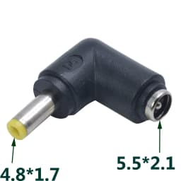 DC Connector 5.5 X 2.1MM Female Power Adapter to 3.0×1.35, 5.0*3.0, 4.0×1.7, 5.5×2.1, 5.5×2.5, 6.3×3.0, 6.0×4.4MM Male 90 Degree