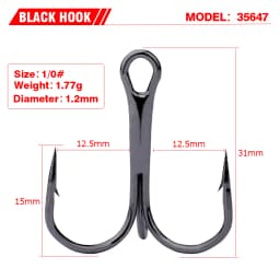 High Carbon Steel Treble Hooks 1000Pcs Saltwater Sharp Fishhook Barbed Bright Tin Sea Fishing Hook Double Strengthened Wholesale