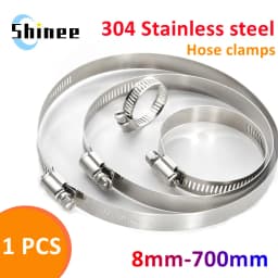 1pcs 8mm-700mm Pipe Hose Clamps Stainless Steel Hoop Clamp Automotive Car Fuel Pipe Tube Clip Hardware Spring Water Plumbing