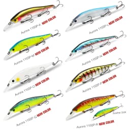 TSURINOYA Suspending Minnow 115SP 115mm 17.2g Weight System Fishing Lure AURORA Pike Bass Jerkbait Hard Bait