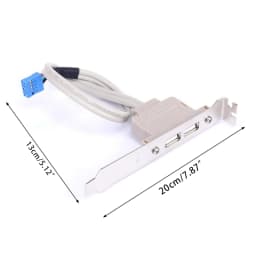 2 Ports USB 2.0 Female Back Panel To Motherboard 9pin Header Connector Cable Adapter With PCI Slot Plate Bracket 30cm