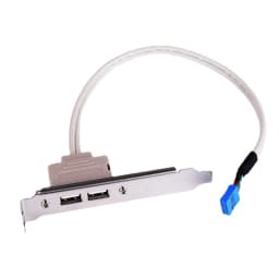 2 Ports USB 2.0 Female Back Panel To Motherboard 9pin Header Connector Cable Adapter With PCI Slot Plate Bracket 30cm