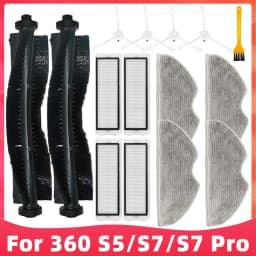 Compatible For 360 S5 / S7/ S7 Pro Robot Robotic Vacuum Cleaner Hepa Filter Main Brush Side Brushes Mop Rag Replacement Parts