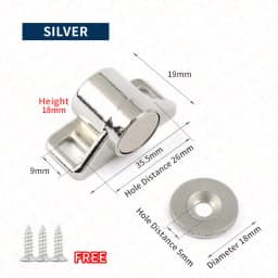 NAIERDI Strong Magnetic Cabinet Door Catches Silver Magnetic Cabinet Catches Powerful Magnet Door Closer Door Hardware