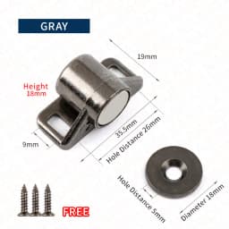 NAIERDI Strong Magnetic Cabinet Door Catches Silver Magnetic Cabinet Catches Powerful Magnet Door Closer Door Hardware