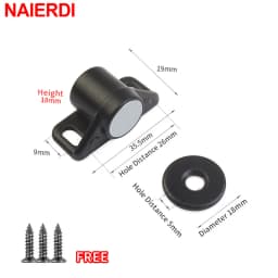 NAIERDI Strong Magnetic Cabinet Door Catches Silver Magnetic Cabinet Catches Powerful Magnet Door Closer Door Hardware